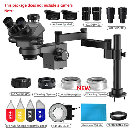 3.5-200X Simul-Focal Stereo Trinocular Microscope Set – 4K/2K/1080P HDMI VGA USB Camera, Clamp & Folding Extension Base