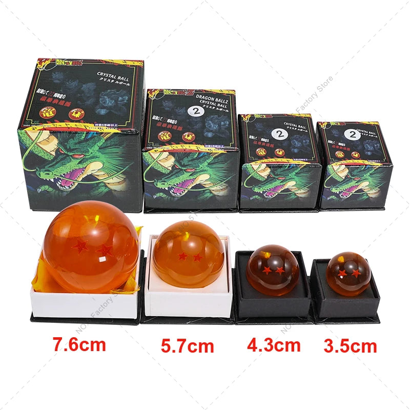 Dragon Ball Z Crystal Ball Figures – 1-7 Star Shenron Wish Balls, 3.5-7.6cm Anime Collectible Desktop Toys