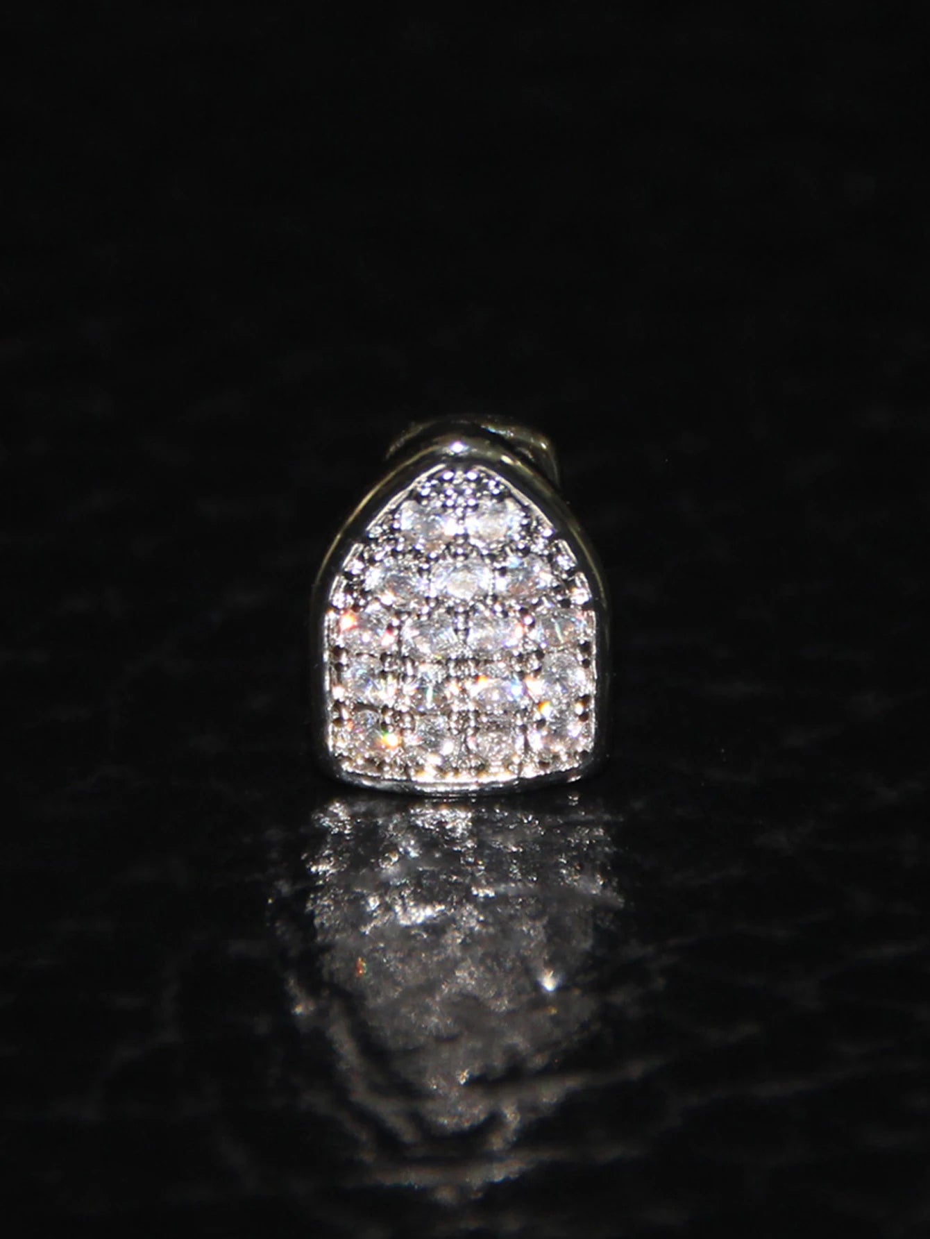 Full Zircon Inlaid Teeth Decoration – Hip Hop Style Single Teeth for Men & Women, Perfect for Dating & Party Wear