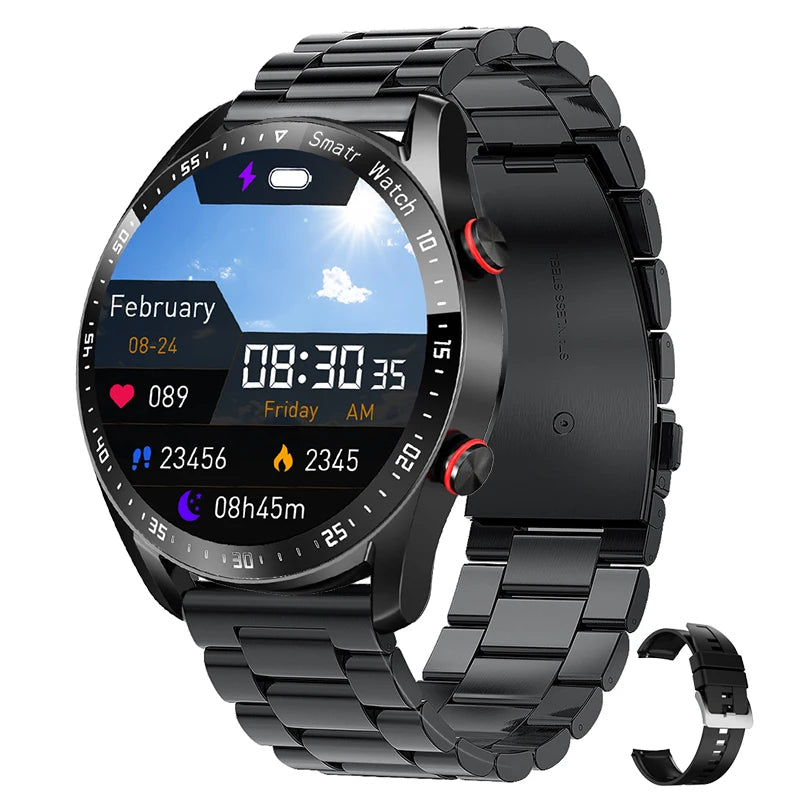 2024 New Bluetooth Call Smartwatch for Men – 360x360 HD Display, Heart Rate, ECG+PPG, Fitness Tracker for Huawei