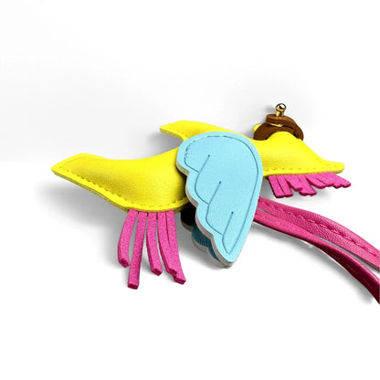 Winged Pony Keychain - Premium PU Leather Bag Charm with Detachable Strap