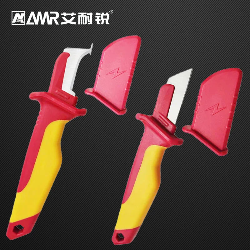 Electrician Insulated Cable Stripping Knife — Straight, Curved & Hook Fixed Blade Wire Stripper Hand Tool