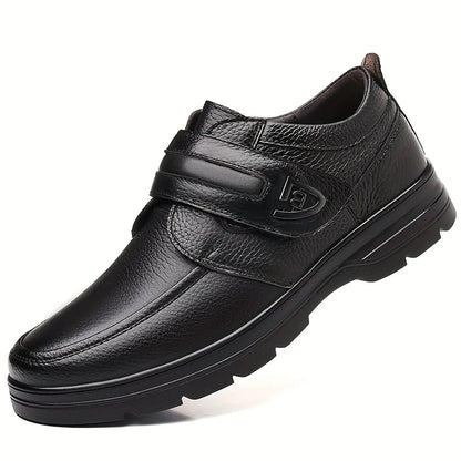 Men’s Retro Business Casual Slip-On Shoes - Velcro Closure, Soft Comfortable Non-Slip Sole