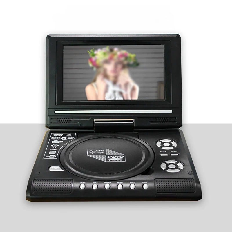 Mini 7.8-Inch DVD Player – Desktop Digital Smart TV CD EVD Disc Player, Remote Control, Portable Travel with 270° Rotatable Screen