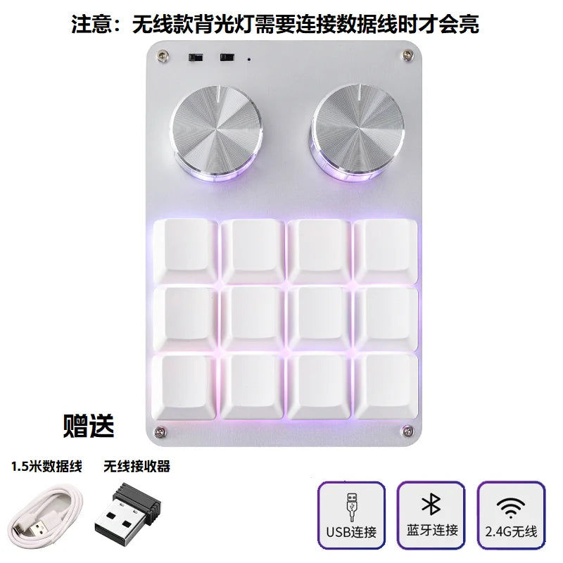 COIDEA Mini Wired RGB Keypad with Knob – Portable Macro Programming Keyboard for PS/Design Custom Controls, Gaming & Creative Work Gift Device