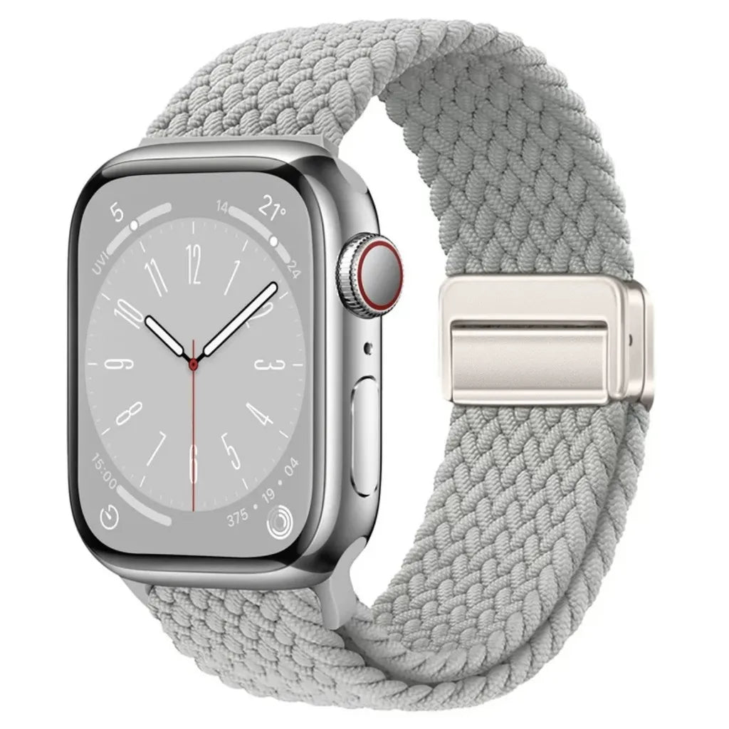 Nylon Braided Watch Band for Apple Watch – Compatible with Series SE, 3–10 & Ultra (38–49mm Adjustable Sport Strap)