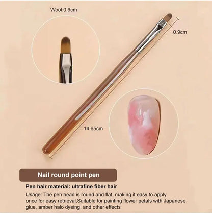 9PCS UV Gel Nail Brushes Set - Liner & Acrylic Painting Pens for DIY Nail Art Design and Tip Display