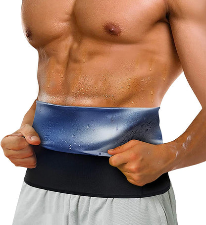 Men's Slimming Waist Trainer Belt – Sauna Sweat Body Shaper & Belly Fat Burner Wrap