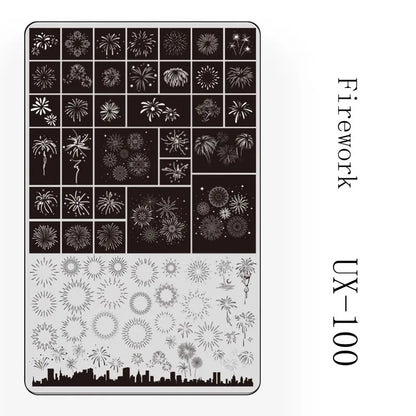 UX Serial 2 Stainless Steel Stamping Plate Template – Vintage Abstract Fabric Texture Pattern for Nail Art, Floral Lace, Xmas & Halloween Designs (UX52)