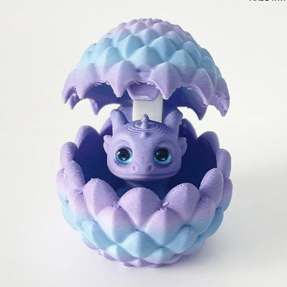 3D Printed Dragon Egg Ornament with Mini Dragon Inside – Decorative Home & Desktop Decor for Furniture and Christmas