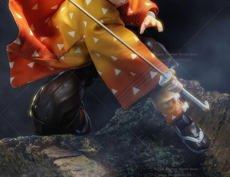 1/12 Scale Agatsuma Zenitsu Anime Figure – Orange Kimono Coat for 6" SHF Soldier Doll Accessories