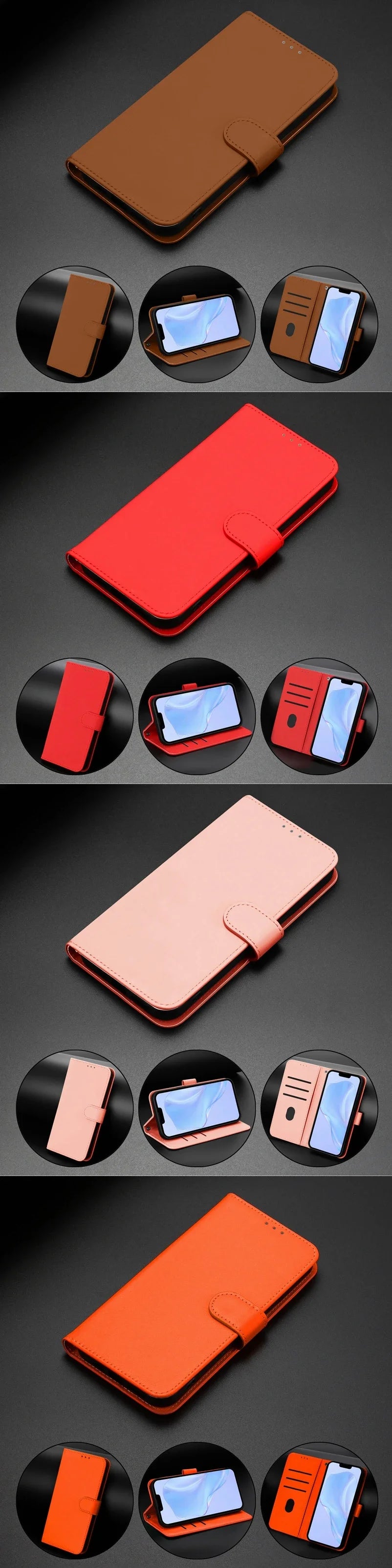 iPhone 16 Series Wallet Leather Flip Case – Protective Cover for 16, 16 Pro, 16 Pro Max & 16 Plus