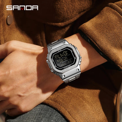 SANDA 2172/2173 Men’s Digital Watch - Multifunction Waterproof LED Electronic Wristwatch