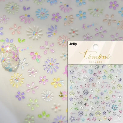 Floral Nail Art Stickers - White Rose Lily Daisy Peony Cherry Blossom & Magnolia Manicure Decals for DIY Nails