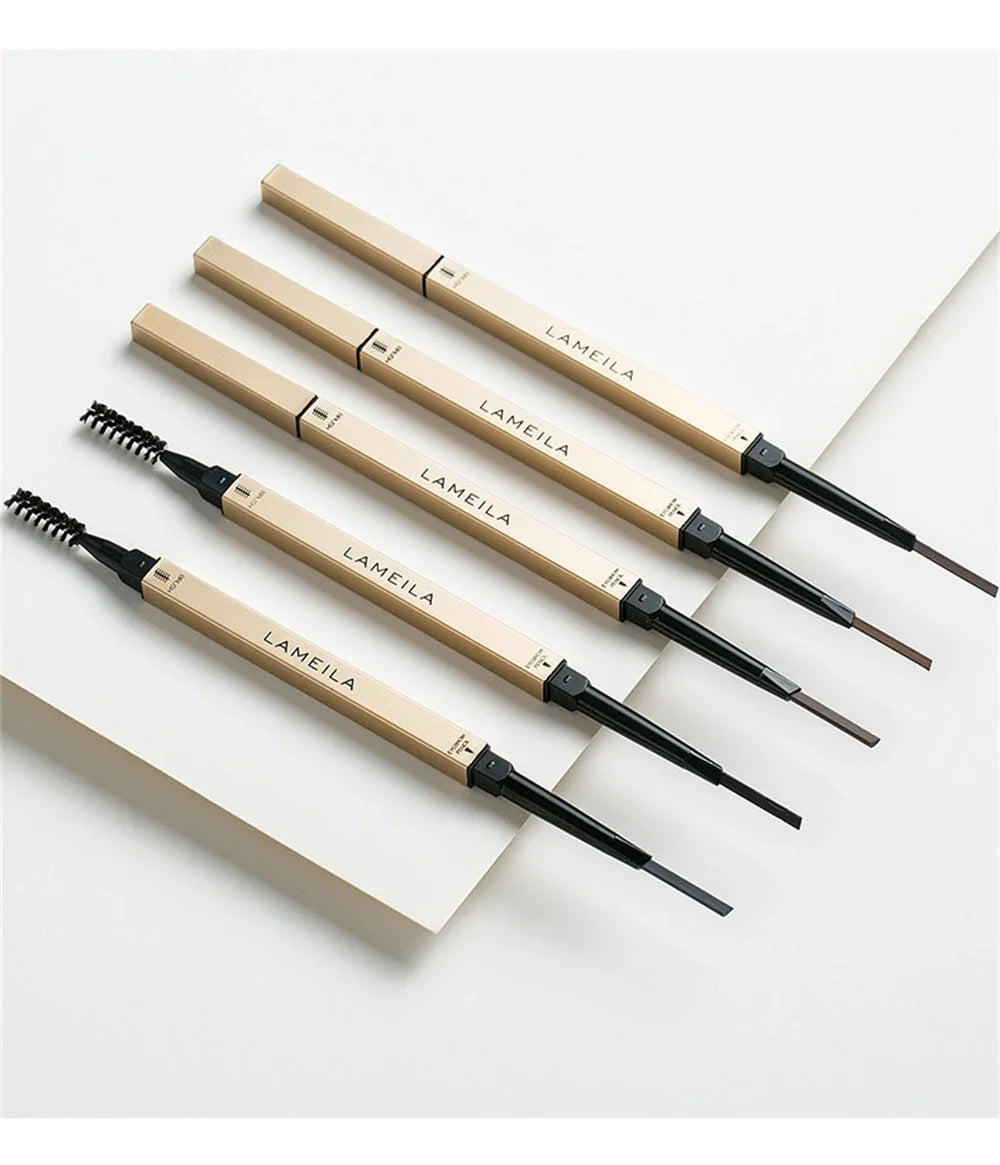 5-Color Double Head Eyebrow Pencil with Brush – Waterproof Sweatproof Eyebrow Gel Tattoo Stick