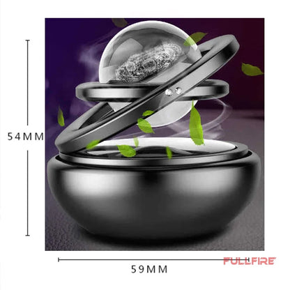 Car Solar Aromatherapy Ornaments – Double-Ring Suspended Crystal Ball with Aromatherapy Perfume, Creative Car Decoration