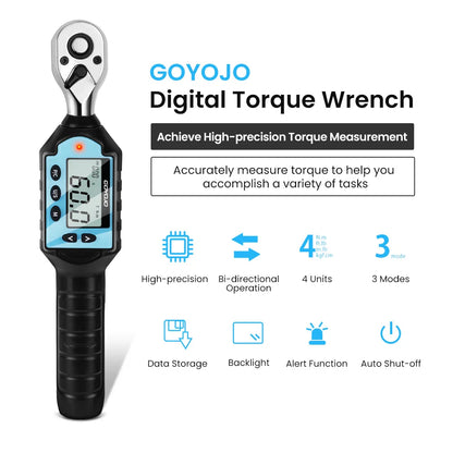 New Digital Preset Torque Wrench | 1/2", 3/8", 1/4" Bidirectional Ratchet for Professional Bicycle Repair