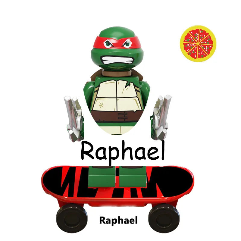 Ninja Turtles Building Block Action Figures – Leonardo, Raphael, Michelangelo, Donatello, Shredder & Splinter Cartoon Movie Toy Set
