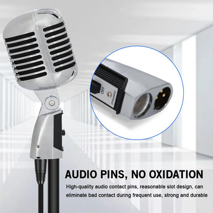 LEUS LAC50-55SH Professional Wired Vintage Microphone – Dynamic Vocal Mic for Live Performance & Karaoke