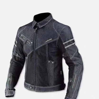 KOMINE JK006 Motorcycle Jacket — Spring Breathable Denim Mesh Racing Jacket with High-Performance Drop Resistance