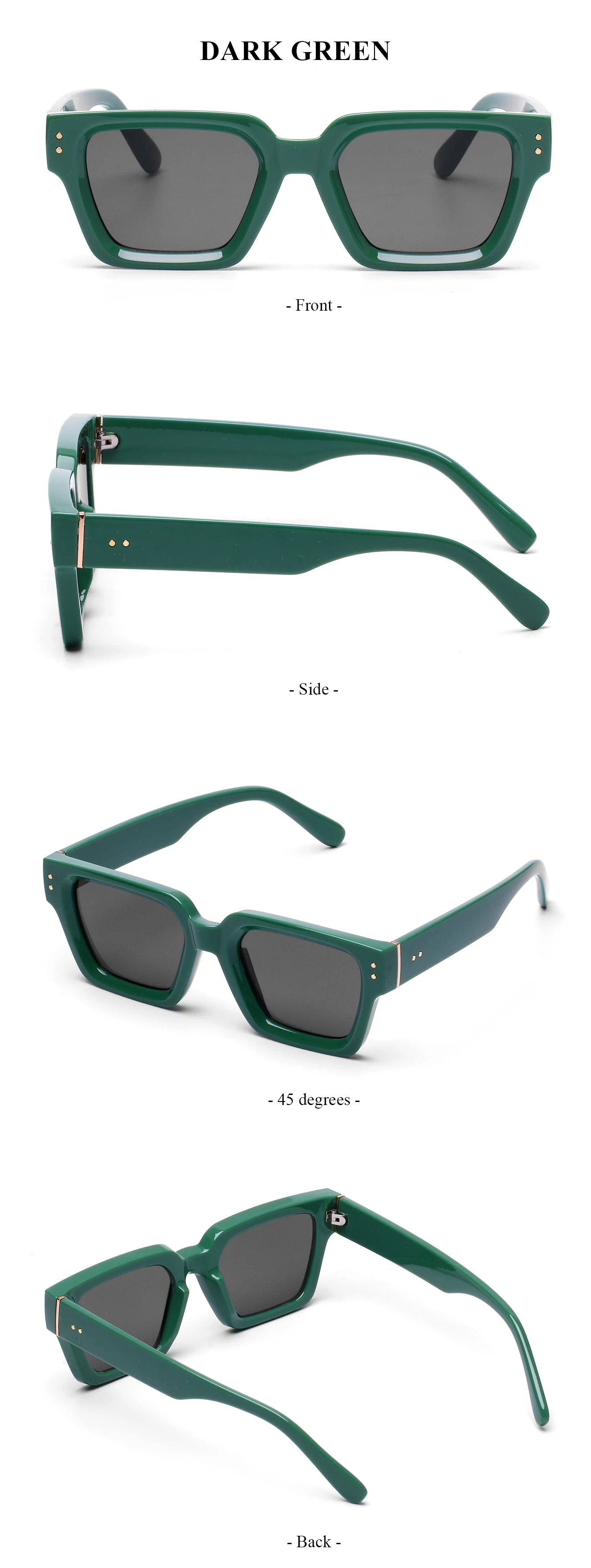 Ruiao 2024 Luxury Premium Designer Sunglasses – Black Square Shades for Men & Women