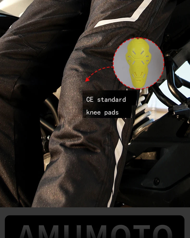 AMU Motorcycle Quick Take Off Pants – Waterproof, Windproof, Thermal Protective Gear for Men & Women