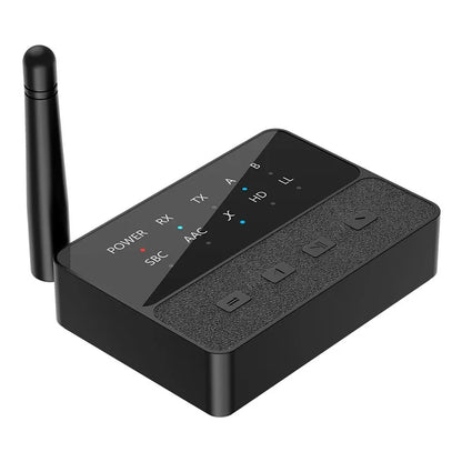 Qualcomm Bluetooth 5.3 aptX/HD/LL Audio Adapter | 3.5mm AUX, R/L Wireless Stereo Receiver & Transmitter for Dual Bluetooth Device Connection