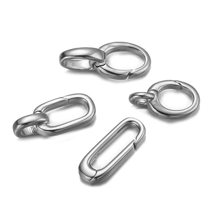 2PCS Gold Filled Oval Clasp - 14K/18K Spring Connector Carabiner for DIY Jewelry Necklace & Bracelet Making