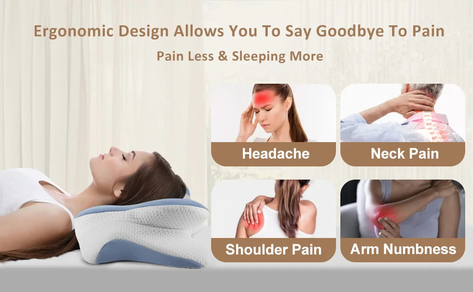2024 New Ergonomic Memory Foam Cervical Pillow – Adjustable Neck & Shoulder Support for Side, Back, and Stomach Sleepers