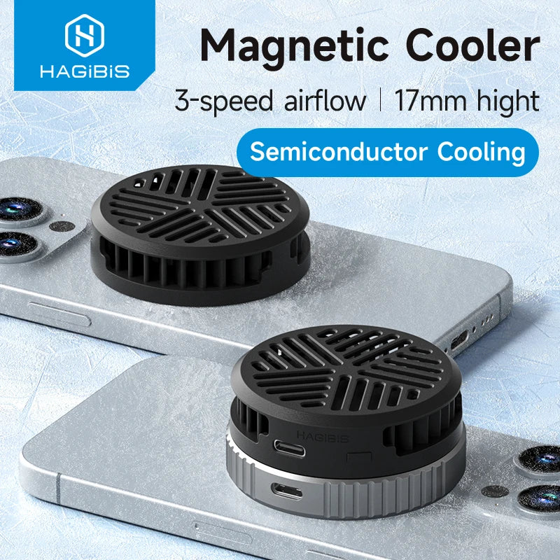 Hagibis Magnetic Phone Cooler – Universal Semiconductor Cooling Fan for iPhone 17 Pro, Black Shark & Gaming Live Streaming Phones