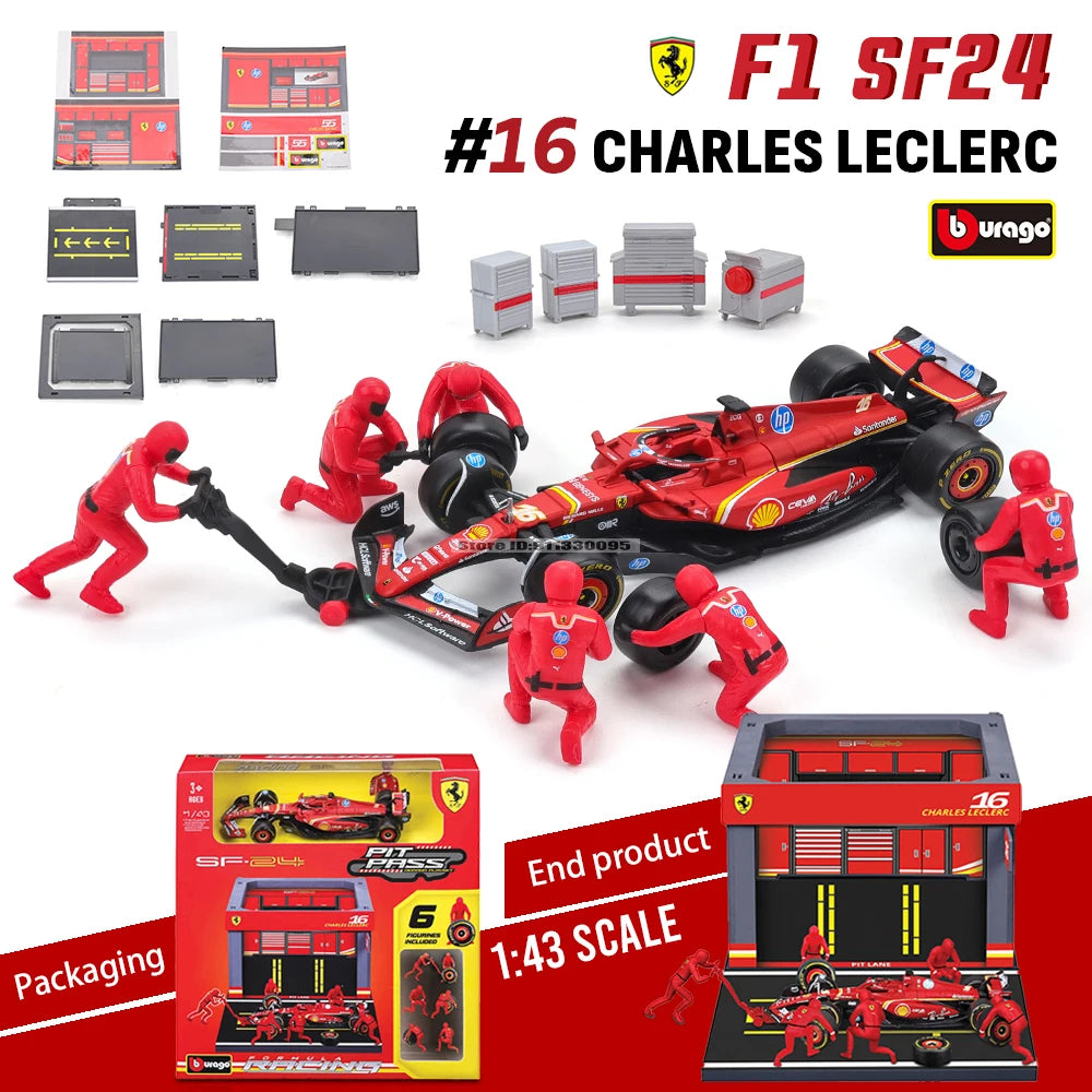 Bburago 1:43 2024 F1 Ferrari SF24 & RB20 Alloy Die-Cast Car Model – Luxury DIY Toy Series