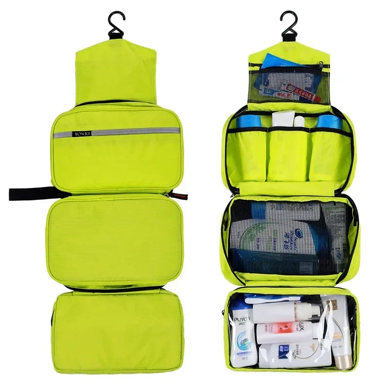 Large Waterproof Hanging Toiletry Bag – Foldable Travel Organizer for Men & Women, Cosmetic & Makeup Storage Bathroom Kit with Multiple Compartments