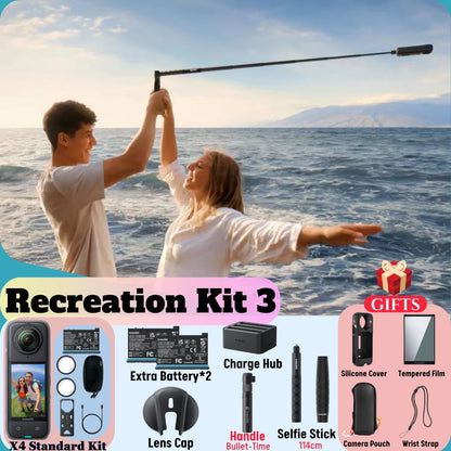 Insta360 X4 8K 360 Action Camera – 72MP, Active HDR, Waterproof, AI Powered with 2.5'' Touchscreen