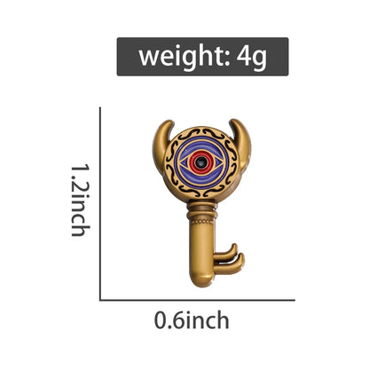 Retro Cartoon Dungeon Key Badge – Adventure Game Brooch Pin for Men & Women Party Accessories