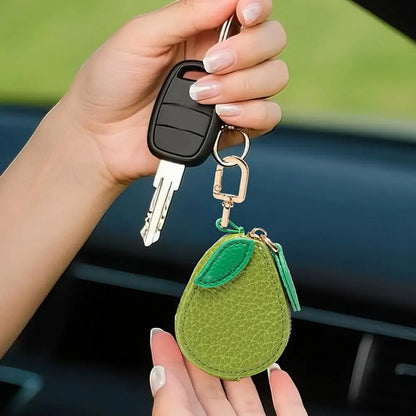Cute Fruit-Shaped Leather Coin Purse – Mini Zipper Wallet & Earphone Bag Keychain Pendant for Women & Girls Gift