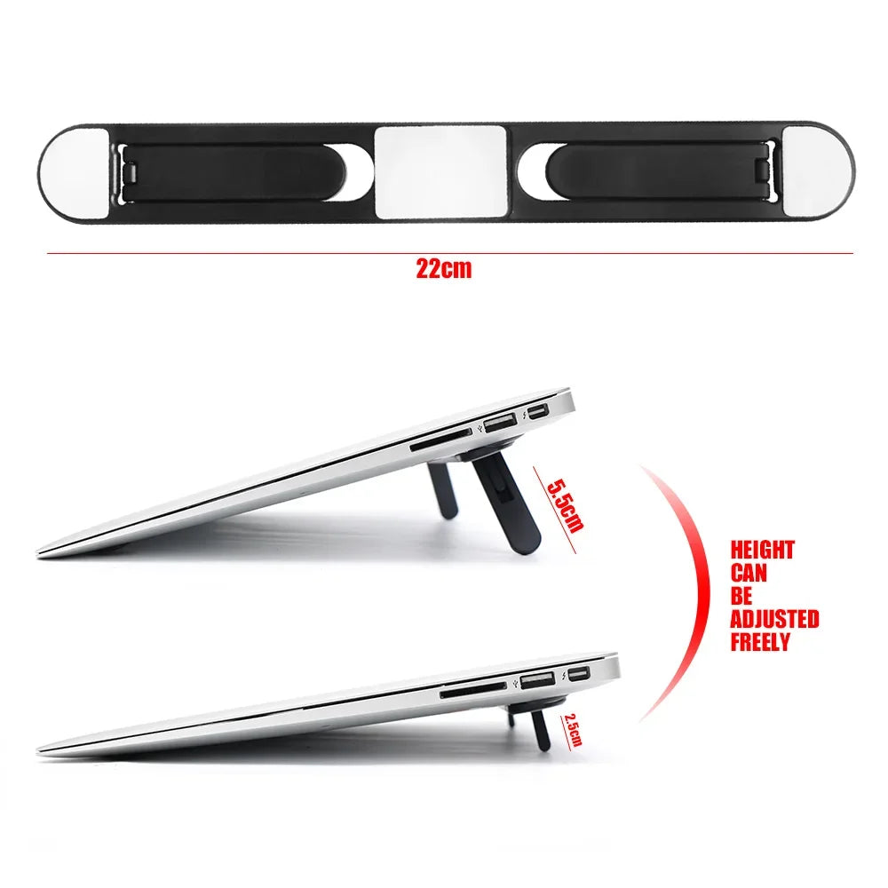 Universal Laptop Riser Stand - Invisible Cooling Pad Bracket for MacBook Pro, Air, Lenovo, Samsung, & Notebooks
