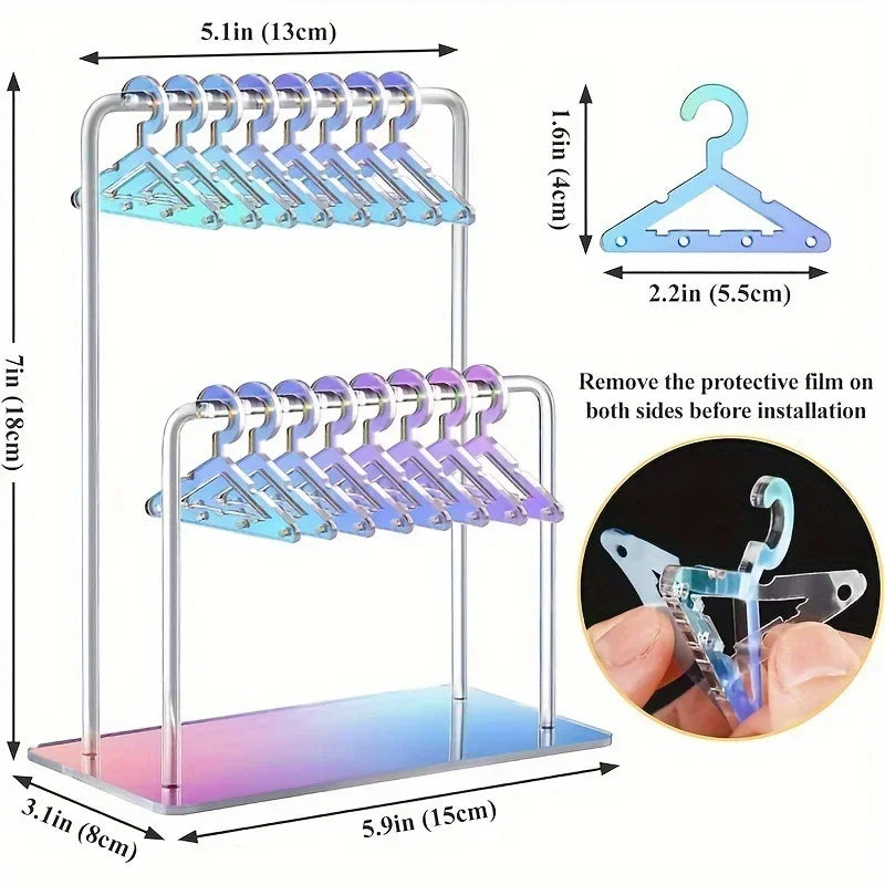16pcs Hanger-Shaped Jewelry Holders – Personalized Earring Display Racks & Organizer Stands