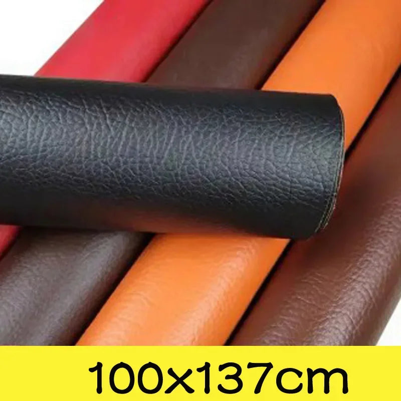 100x137cm Black Self-Adhesive Leather Repair Tape – DIY Sticky Patch for Sofa & Leather Repairs