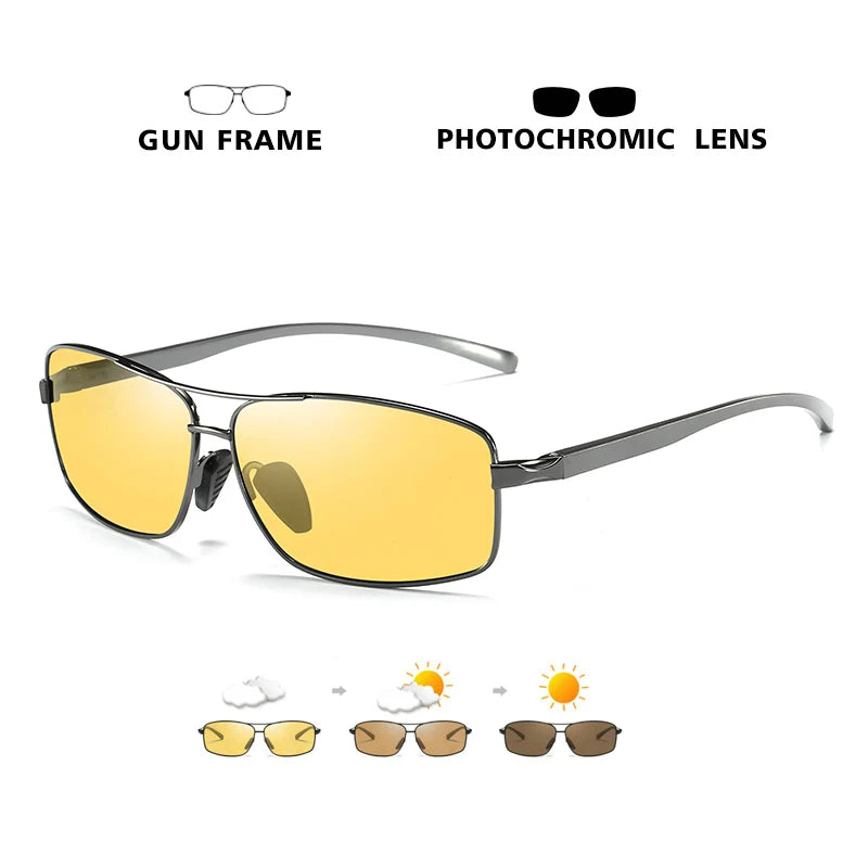 LIOUMO Polarized Photochromic Driving Sunglasses – Chameleon Night Vision Goggles for Men & Women