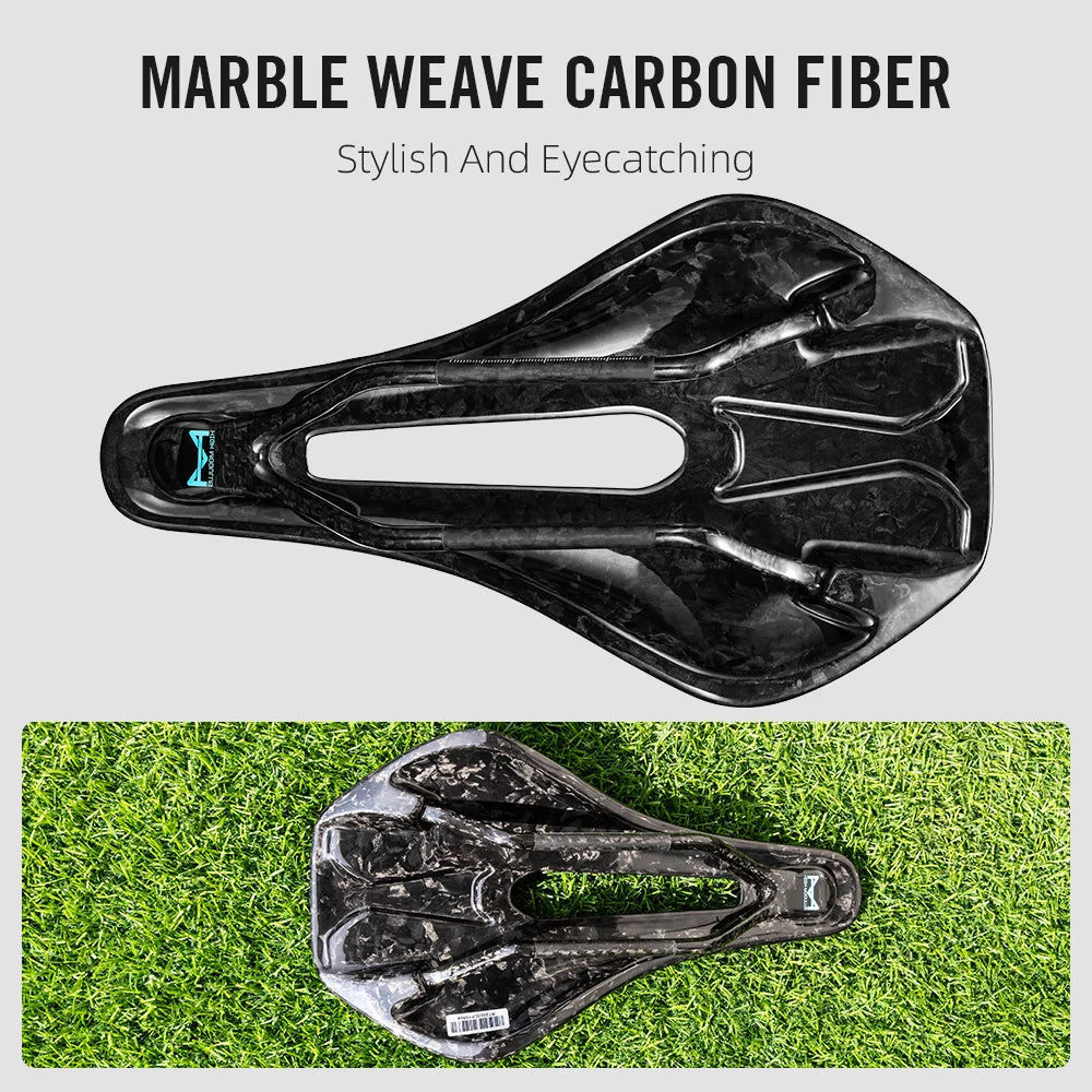 RYET 3D Printed Carbon Bike Saddle — Ultralight 135/143mm MTB & Gravel Road Seat, 105g Cycling Parts