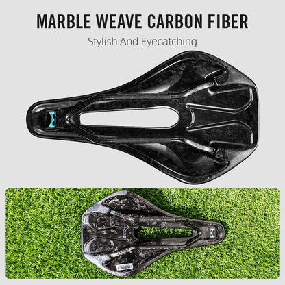 RYET 3D Printed Carbon Bike Saddle — Ultralight 135/143mm MTB & Gravel Road Seat, 105g Cycling Parts