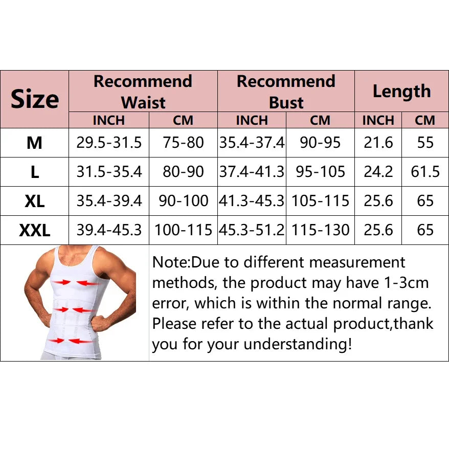 Men's Slimming Body Shaper – Compression Shirt for Gynecomastia, Moobs & Abdomen Control | Workout Tank Top Undershirt