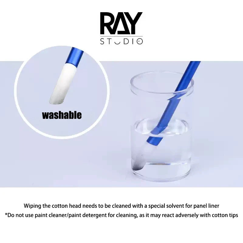 RAY Studio Metal Cleaning Stick with Polyester Cotton Tips – Seepage Wiping Swab for Model Hobby & Panel Liner Cleaning