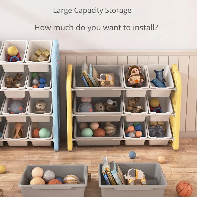 Kids Toy Storage Organizer with Multi-Tier Shelves – Large Capacity Children’s Bookshelf & Tidying Cabinet for Home or Kindergarten
