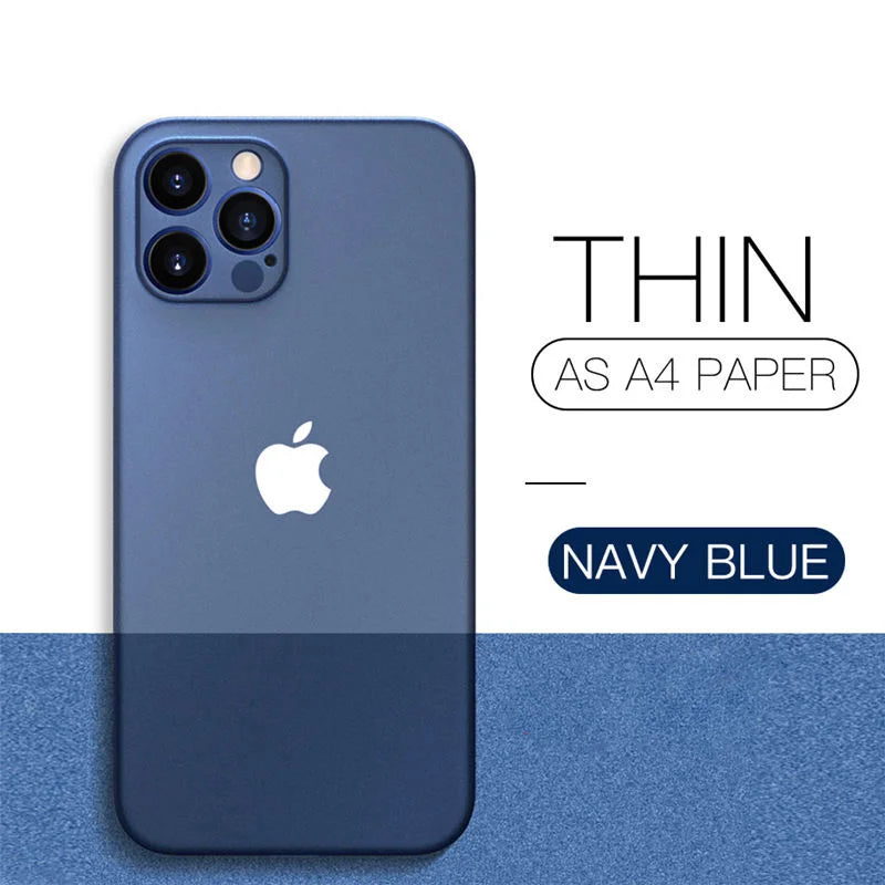 Ultra-Thin 0.2mm Matte PP Phone Case - Slim Cover for iPhone 11–17 Series, Pro Max, Plus & Mini Models