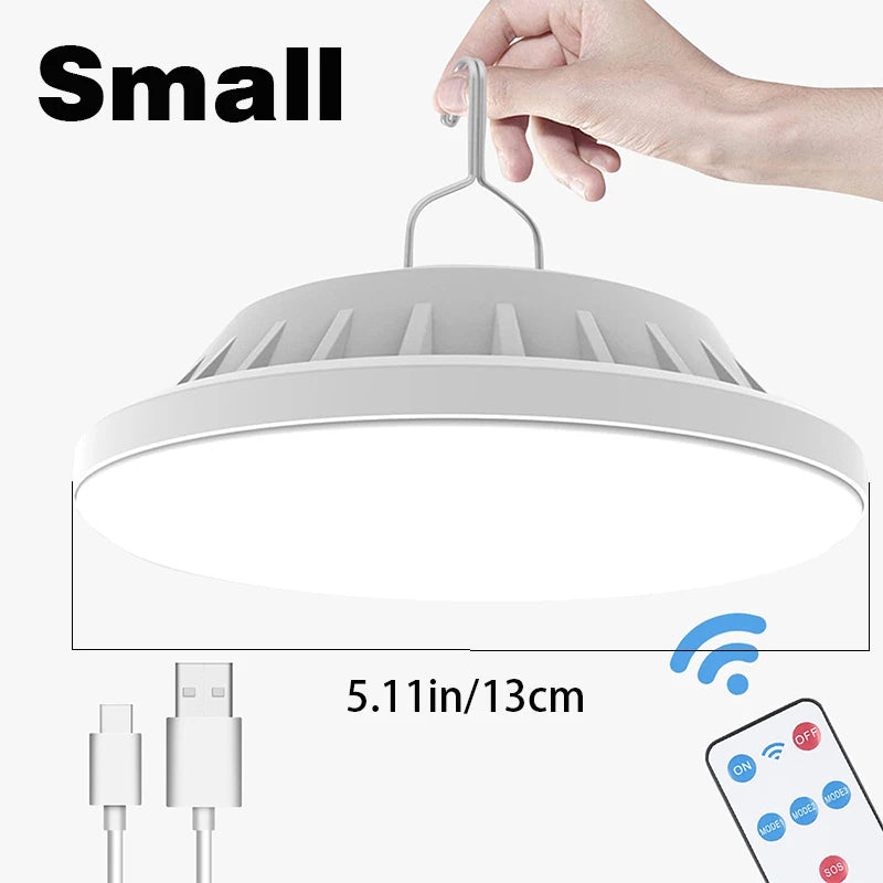 Solar Camping Lantern - 60/120 LED Rechargeable Portable Light with Remote and Power Bank