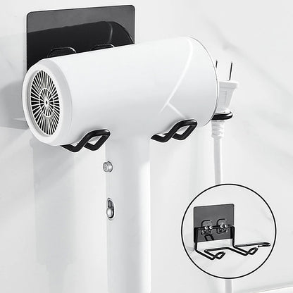 Wall-Mounted Hair Dryer Holder Rack – Bathroom Organizer for Hair Tools, Straightener & Dryer Storage Shelf