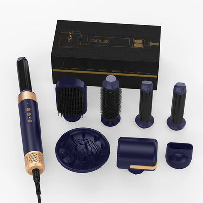 UKLISS 7-in-1 Hair Dryer Brush & Air Styler Set – Curling Iron, Round Brush & Straightener All-in-One Styling Tool for Women