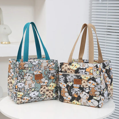 Cute Cartoon Insulated Lunch Bag – Large Capacity Bento Cooler for School, Work & Travel