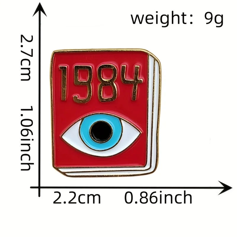 1984 Novel-Inspired Metal Brooch – Durable Badge for Men, Fashion Backpack & Clothing Accessory